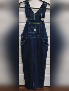 Lady Liberty Dark Blue Denim Overalls with Front Bib Pocket